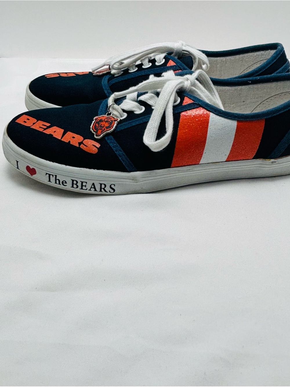 The Bradford Exchange Navy and Orange 'Bears' Athletic Sneakers
